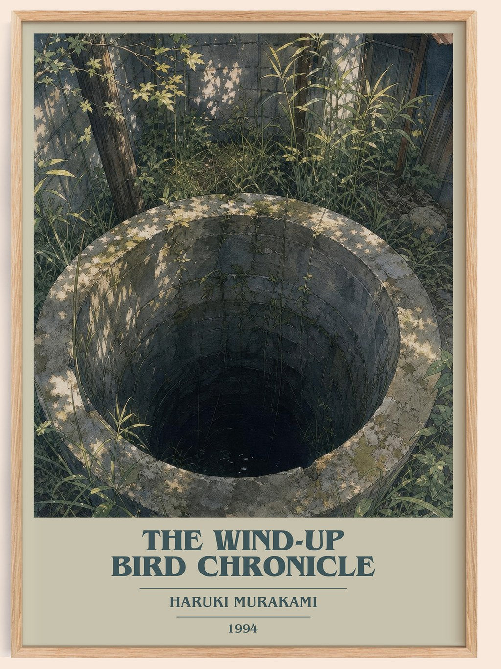 The Wind-Up Bird Chronicle book cover book poster by Haruki Murakami – framed literary art print