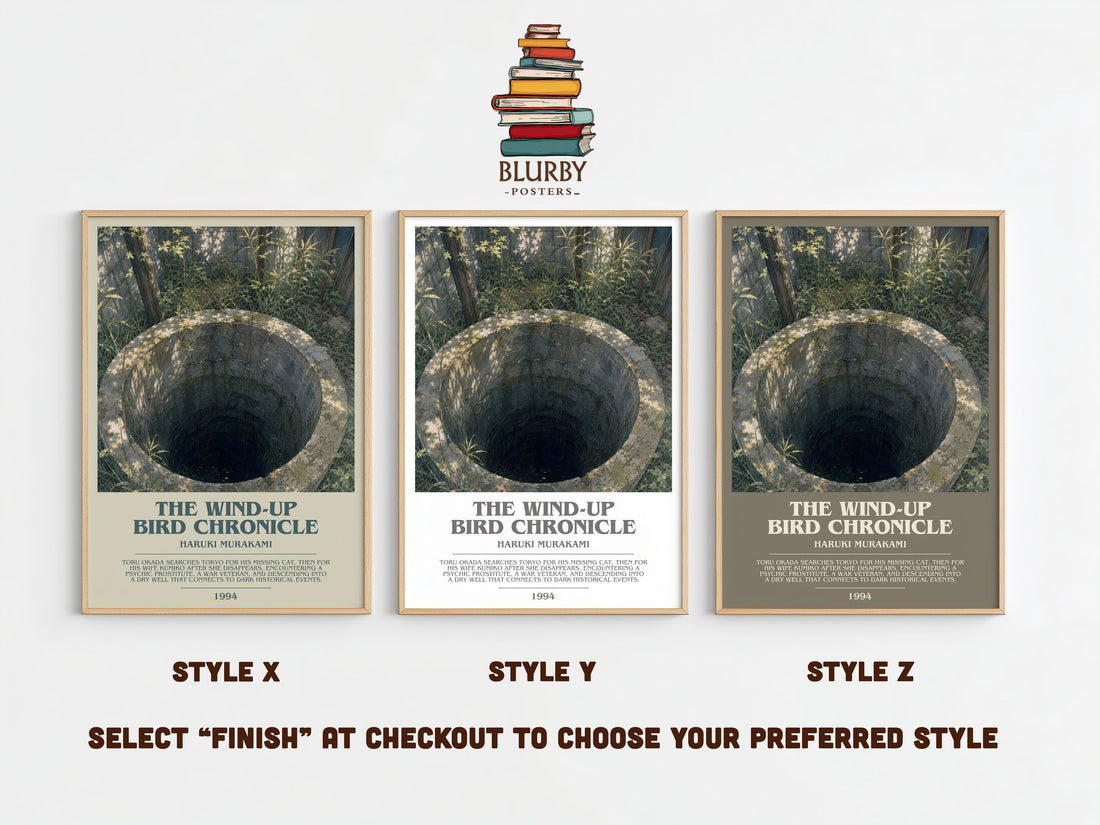 The Wind-Up Bird Chronicle bookish print framed by window – literary home decor