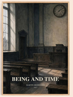 Being and Time watercolour book poster by Martin Heidegger – framed literary art print