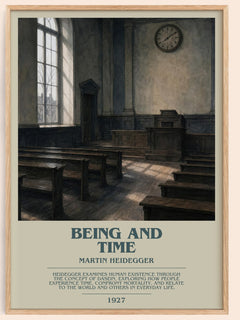 Being and Time bookish book poster by Martin Heidegger – framed literary art print