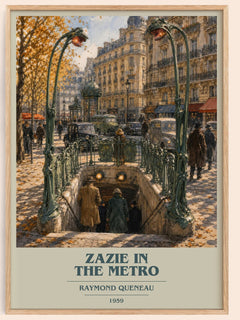 Zazie in the Metro book cover book poster by Raymond Queneau – framed literary art print