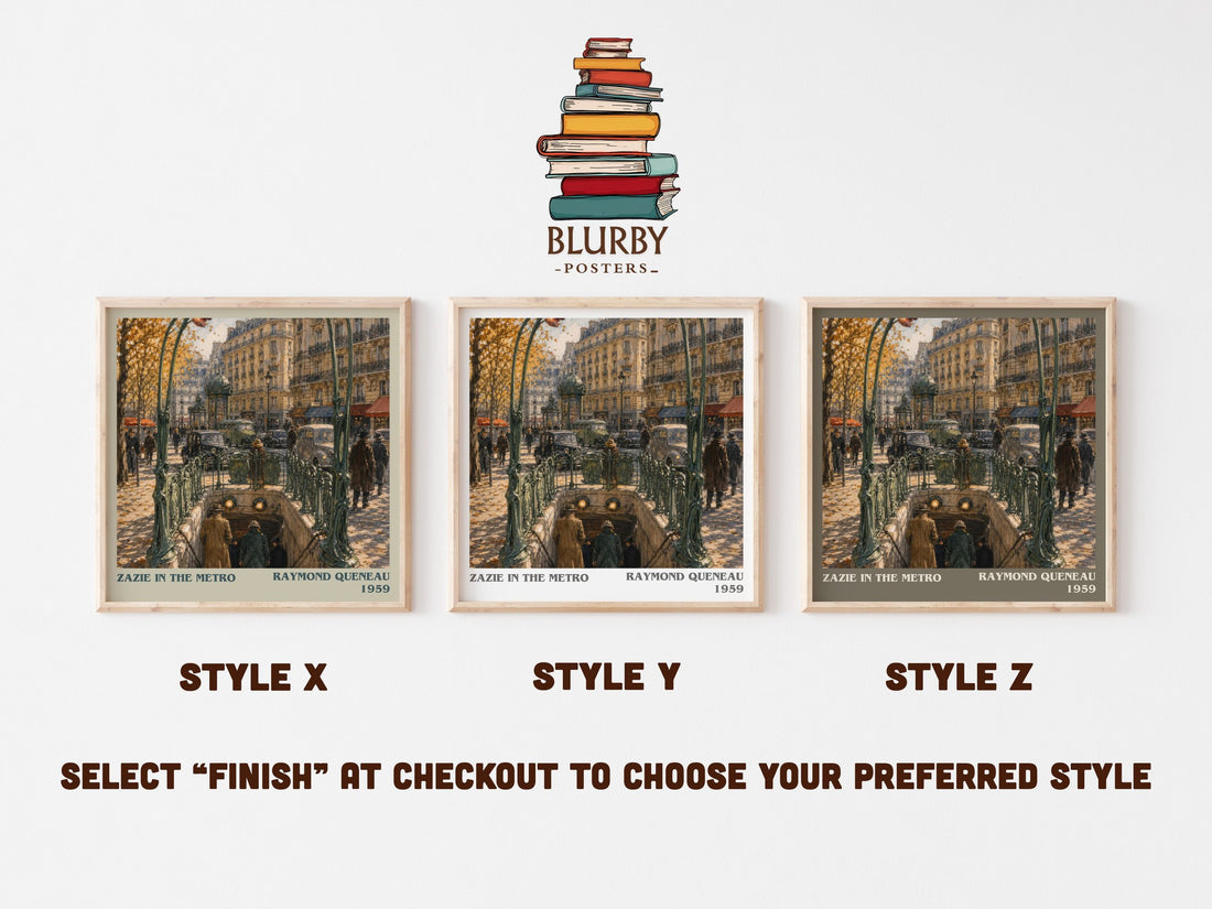 Zazie in the Metro literary print framed by window – literary home decor