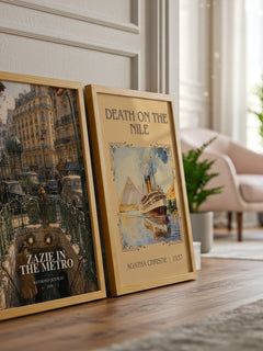 Zazie in the Metro watercolour print framed by window – literary home decor