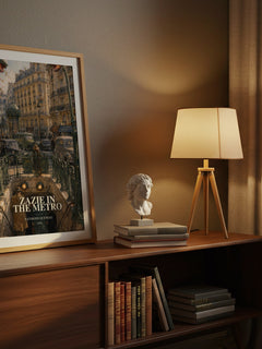 Zazie in the Metro watercolour print on bookshelf – Raymond Queneau fan gift
