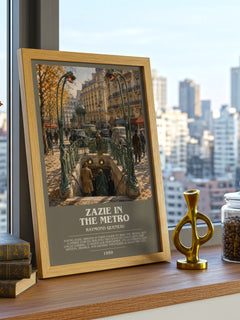Zazie in the Metro bookish poster colour and style options – Raymond Queneau book art