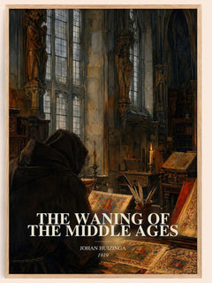 The Waning of the Middle Ages watercolour book poster by Johan Huizinga – framed literary art print