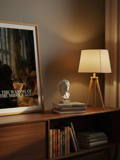 The Waning of the Middle Ages watercolour print on bookshelf – Johan Huizinga fan gift