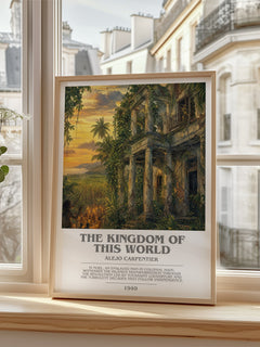 The Kingdom of This World Bookish Wall Art by Alejo Carpentier – framed print by a bright window
