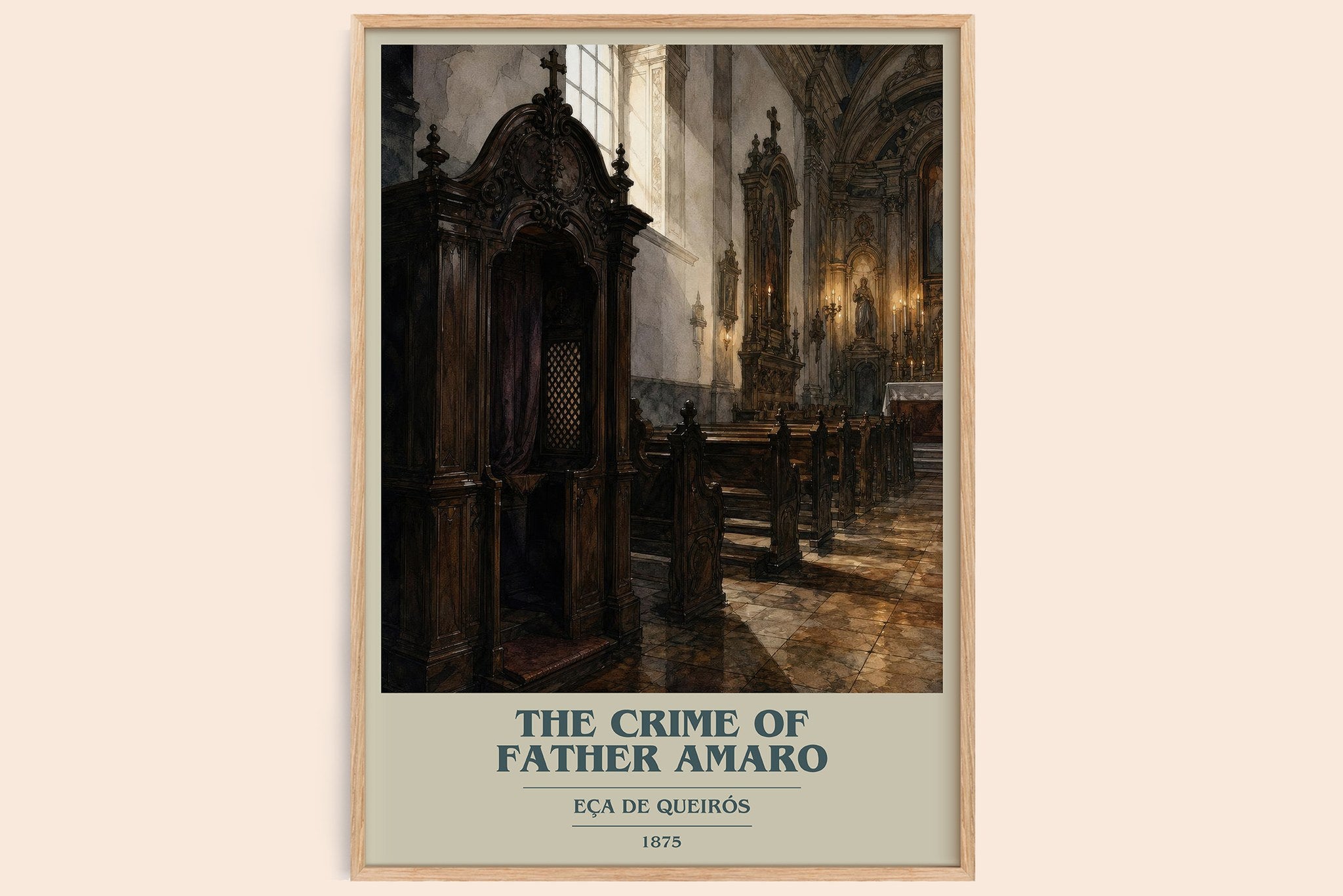 The Crime of Father Amaro Book Cover Poster by Eça de Queirós