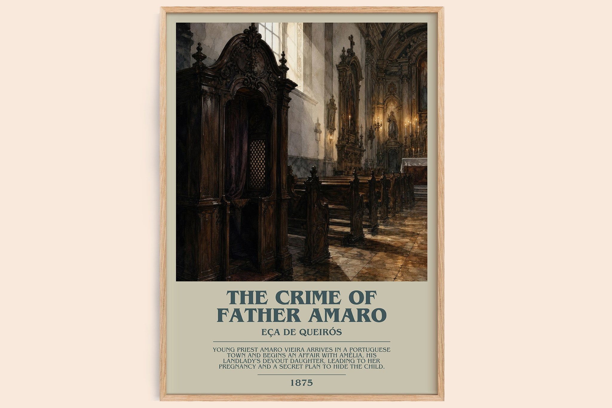 The Crime of Father Amaro Bookish Wall Art by Eça de Queirós