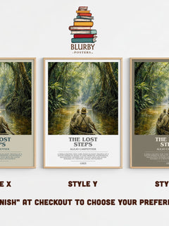 The Lost Steps Bookish Wall Art by Alejo Carpentier – Style X, Y and Z side by side – choose your finish