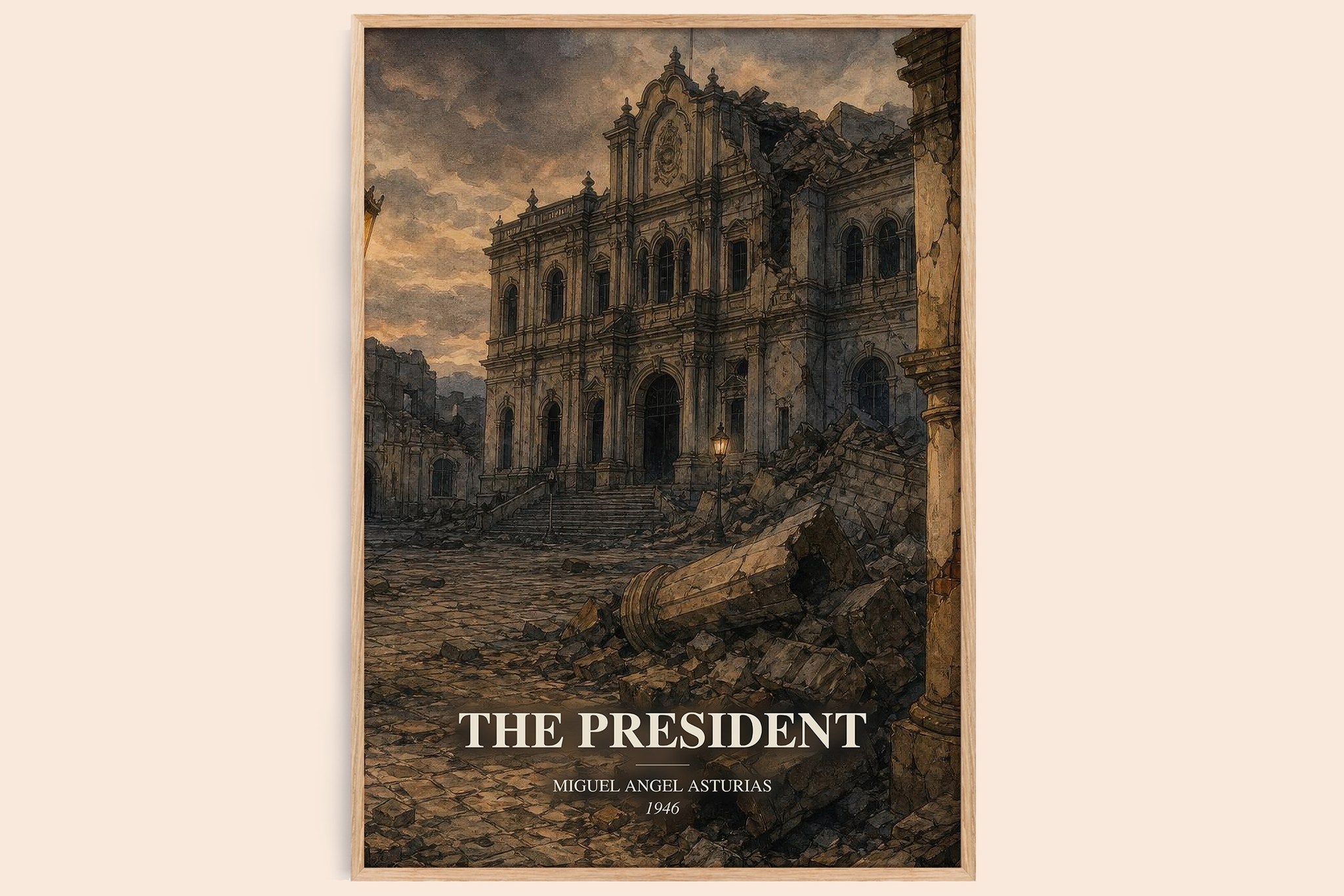 The President Book Watercolour Illustration by Miguel Angel Asturias