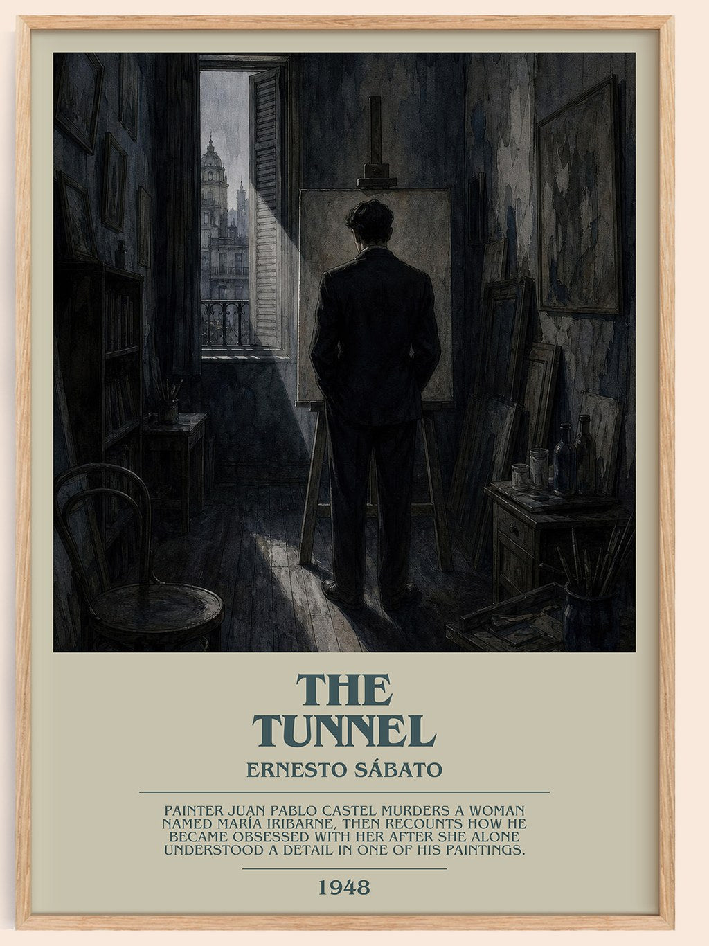 The Tunnel Bookish Wall Art by Ernesto Sábato – framed poster