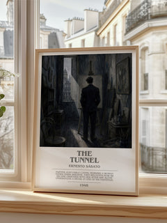 The Tunnel Bookish Wall Art by Ernesto Sábato – framed print by a bright window