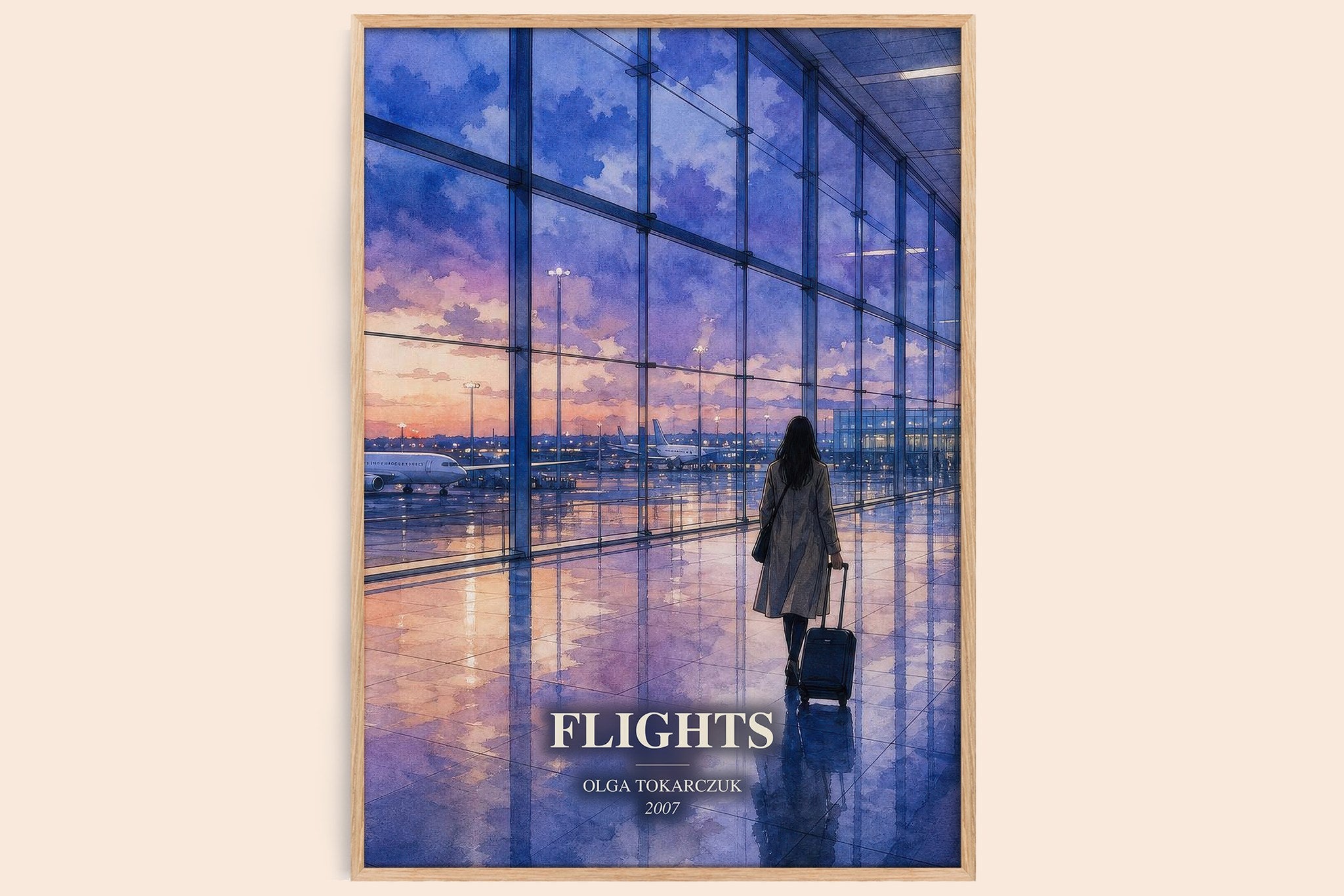 Flights Book Watercolour Illustration by Olga Tokarczuk
