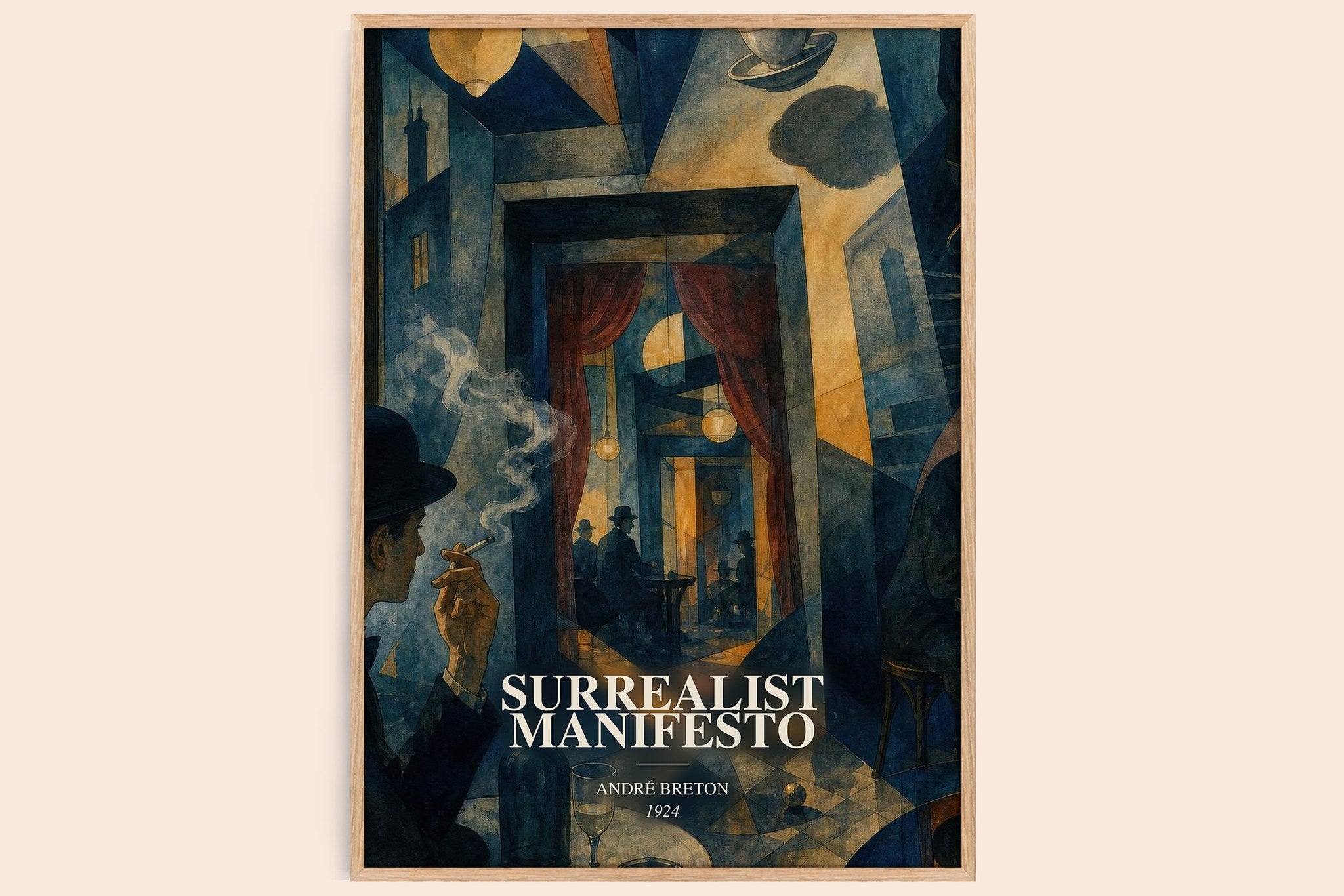 Surrealist Manifesto Book Watercolour Illustration by André Breton