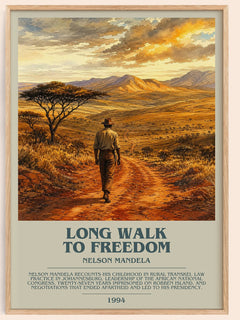 Long Walk To Freedom Bookish Wall Art by Nelson Mandela – framed poster