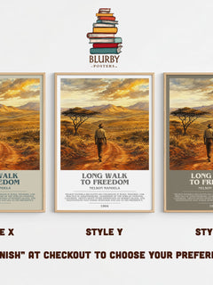 Long Walk To Freedom Bookish Wall Art by Nelson Mandela – Style X, Y and Z side by side – choose your finish