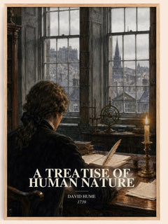 A Treatise of Human Nature watercolour book poster by David Hume – framed literary art print