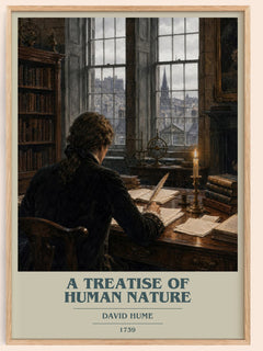 A Treatise of Human Nature book cover book poster by David Hume – framed literary art print