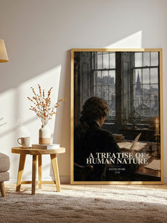 A Treatise of Human Nature watercolour print in frame leaning in hallway – philosophy wall art