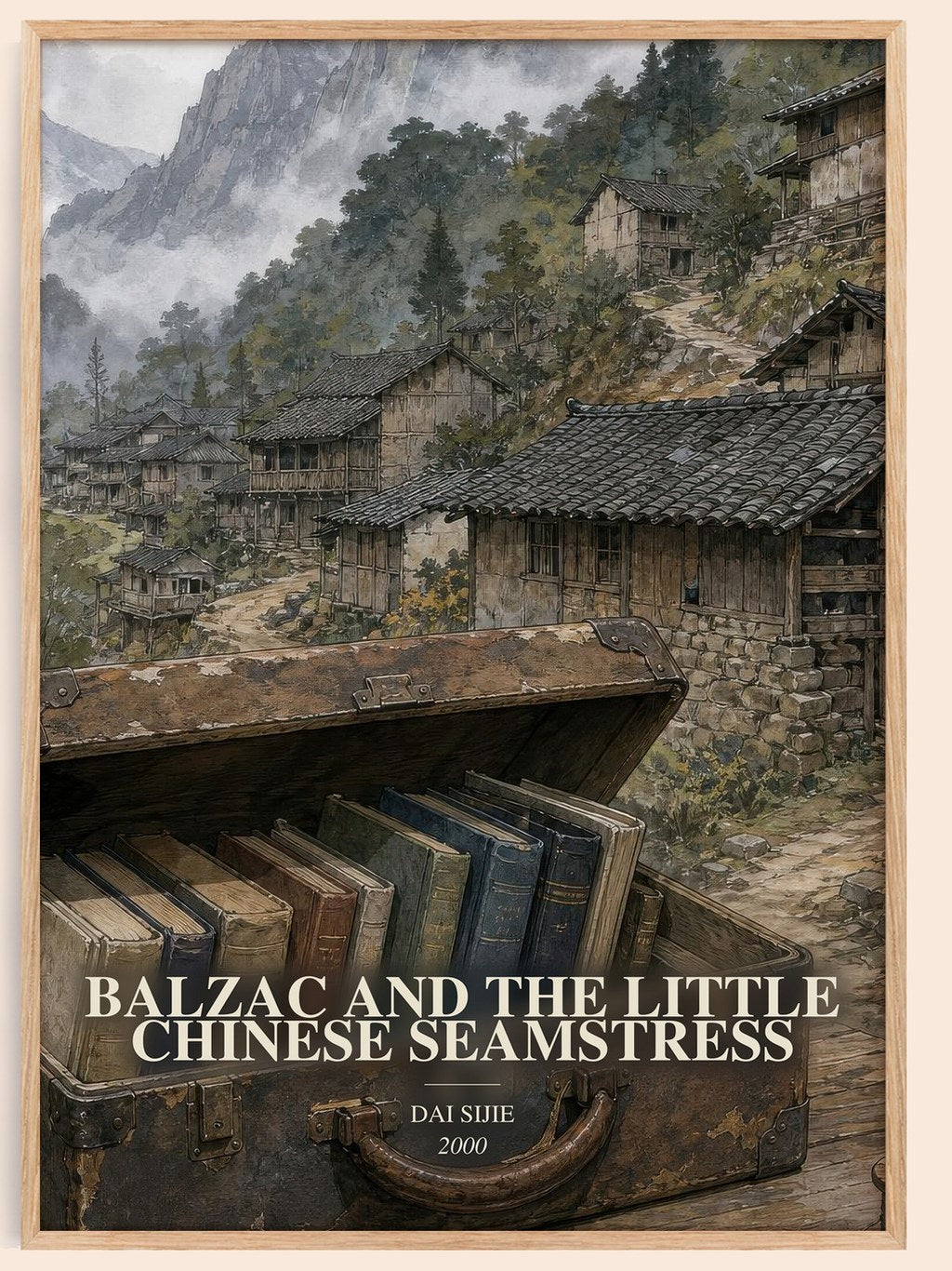 Balzac and the Little Chinese Seamstress watercolour book poster by Dai Sijie – framed literary art print