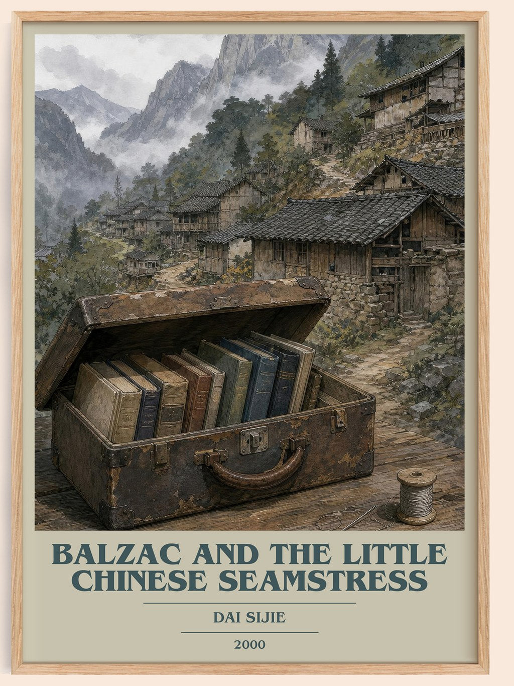 Balzac and the Little Chinese Seamstress book cover book poster by Dai Sijie – framed literary art print