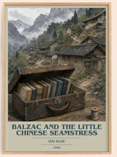 Balzac and the Little Chinese Seamstress book cover book poster by Dai Sijie – framed literary art print