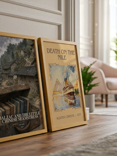Balzac and the Little Chinese Seamstress watercolour print framed by window – literary home decor