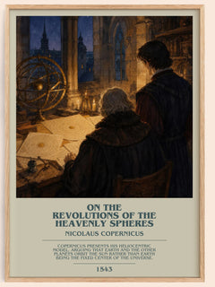 On the Revolutions of the Heavenly Spheres bookish book poster by Nicolaus Copernicus – framed literary art print