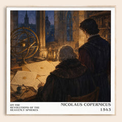 On the Revolutions of the Heavenly Spheres literary book poster by Nicolaus Copernicus – framed literary art print