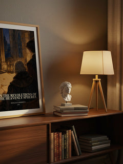 On the Revolutions of the Heavenly Spheres watercolour print on bookshelf – Nicolaus Copernicus fan gift