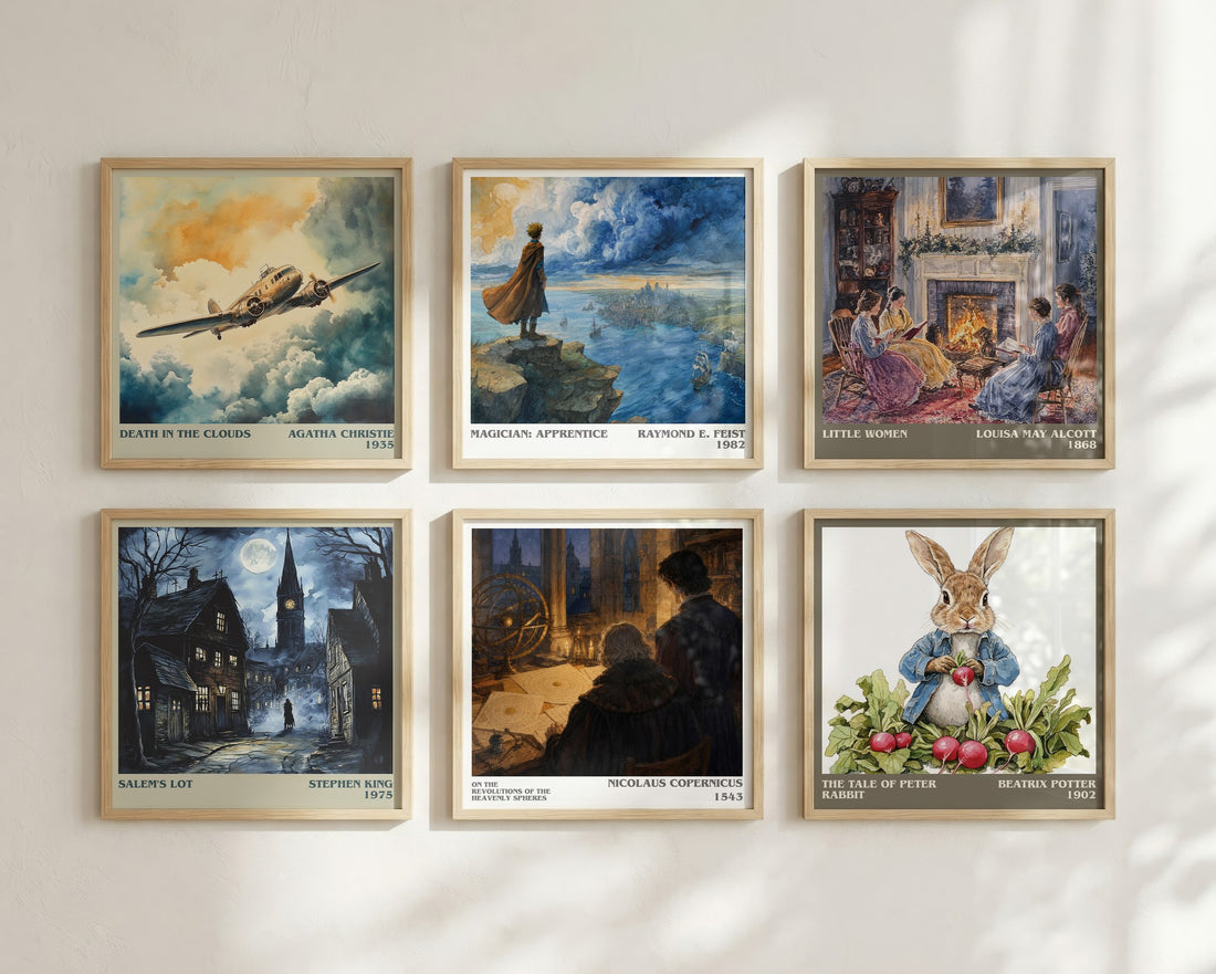 On the Revolutions of the Heavenly Spheres literary print in frame leaning in hallway – non fiction wall art