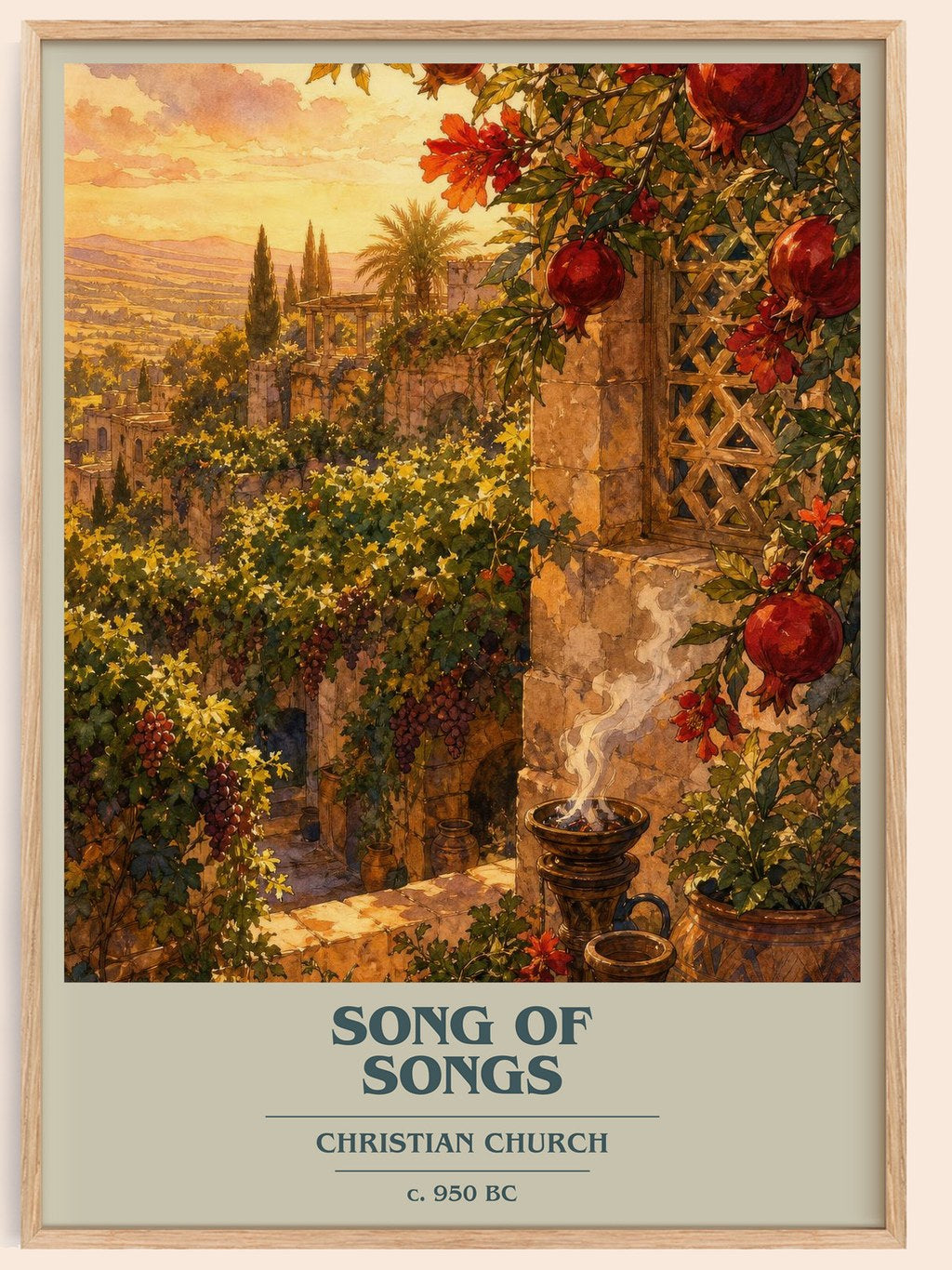 Song of Songs book cover book poster by Christian Church – framed literary art print