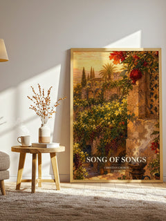 Song of Songs watercolour print in frame leaning in hallway – __new__:religious drama wall art