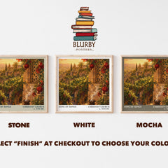 Song of Songs literary print framed by window – Stone, White and Mocha square prints side by side – choose your colour