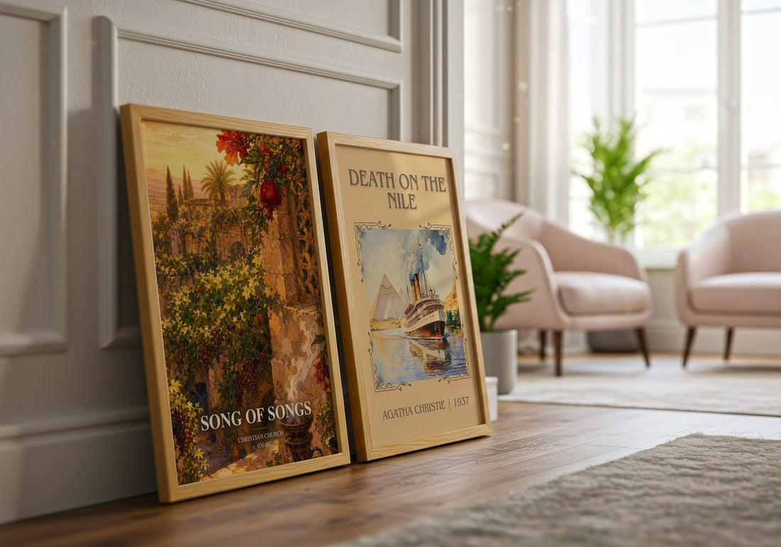 Song of Songs watercolour print framed by window – literary home decor