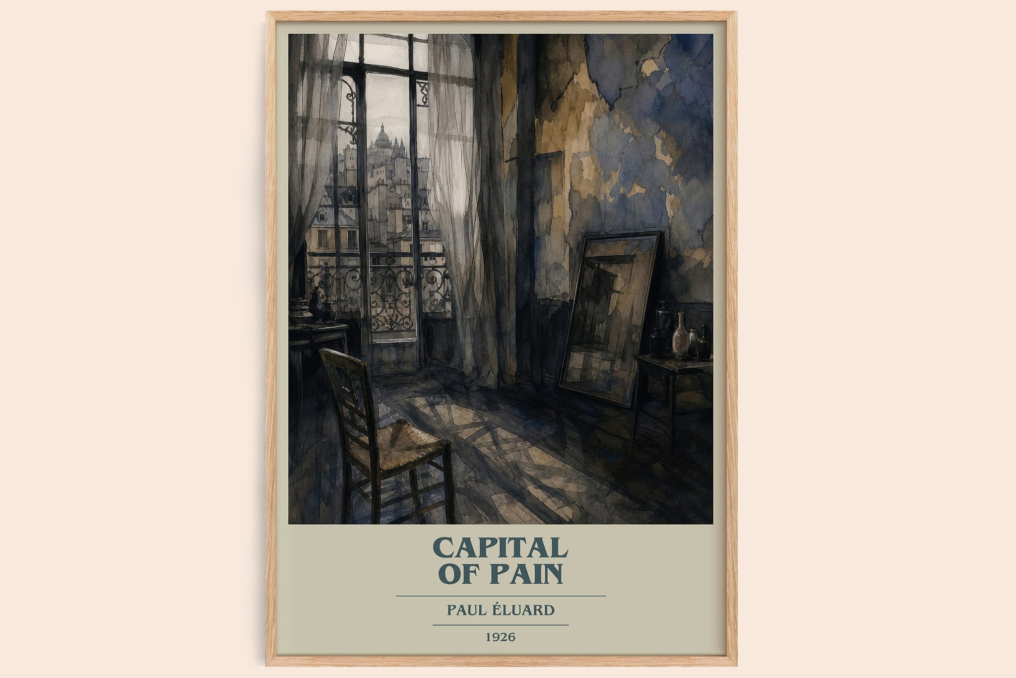 Capital of Pain Book Cover Poster by Paul Éluard