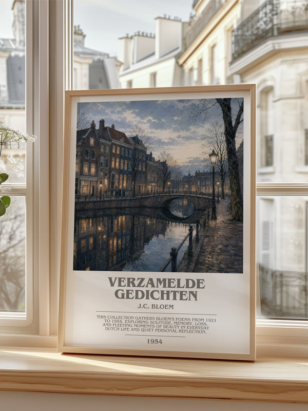 Verzamelde Gedichten Bookish Wall Art by J.C. Bloem – framed print by a bright window