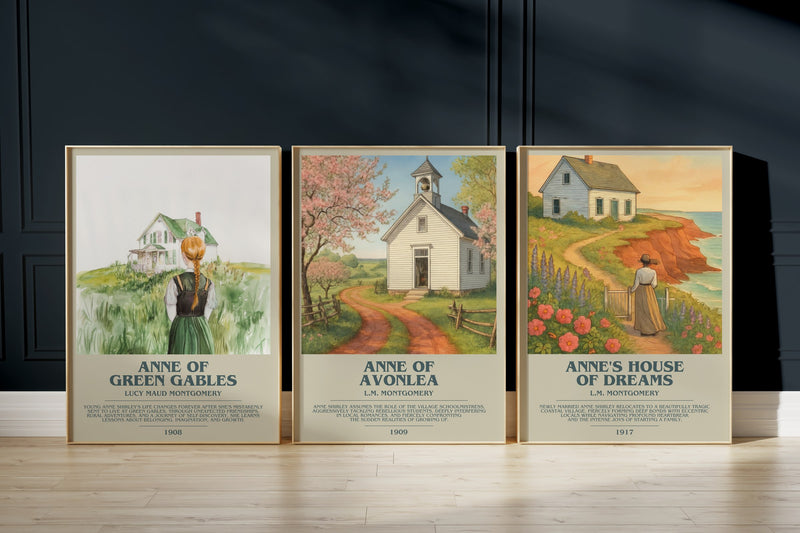 Anne Shirley Trilogy: Anne Of Green Gables, Anne Of Avonlea, Anne'S House Of Dreams framed art prints