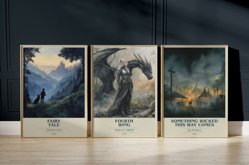 Fantasy Favourites: Fairy Tale, Fourth Wing, Something Wicked This Way Comes framed art prints