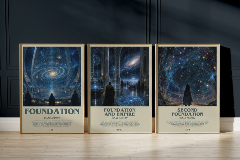 Foundation Trilogy: Foundation, Foundation and Empire, Second Foundation framed art prints