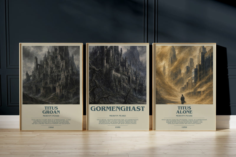Gormenghast Trilogy: Titus Groan, Gormenghast, Titus Alone framed art prints