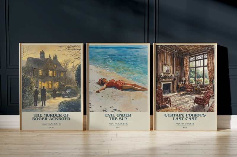 Poirot: Final Cases: The Murder Of Roger Ackroyd, Evil Under The Sun, Curtain: Poirot'S Last Case framed art prints