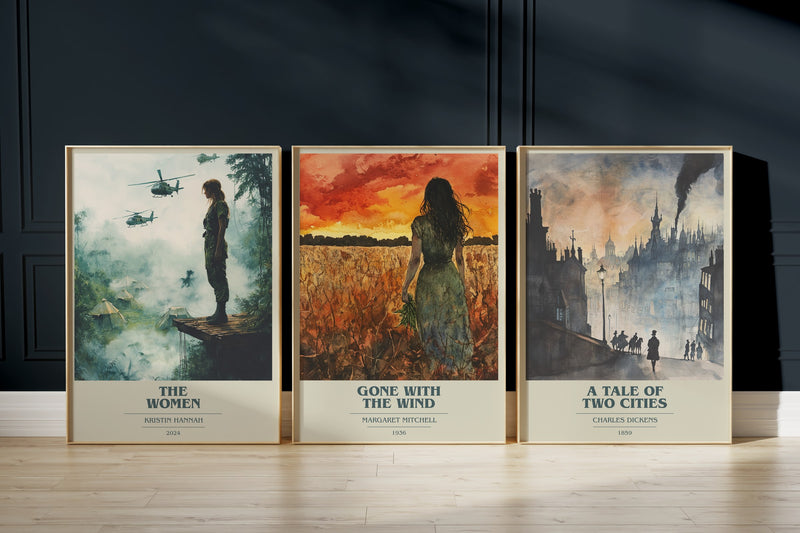 Historical Fiction: The Women, Gone With The Wind, A Tale Of Two Cities framed art prints