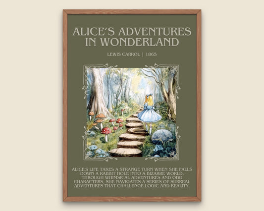 Alices Adventures in Wonderland by Lewis Carroll Descriptive,High Quality Poster.Fast, Free Delivery Wall Art. Author and Blurb Book Artwork
