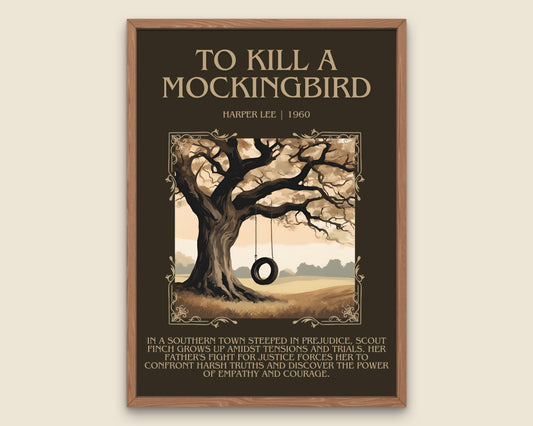 To Kill a Mockingbird by Harper Lee Descriptive, High Quality Poster Print. Free Delivery Wall Art. Author and Blurb Book/Novel Artwork