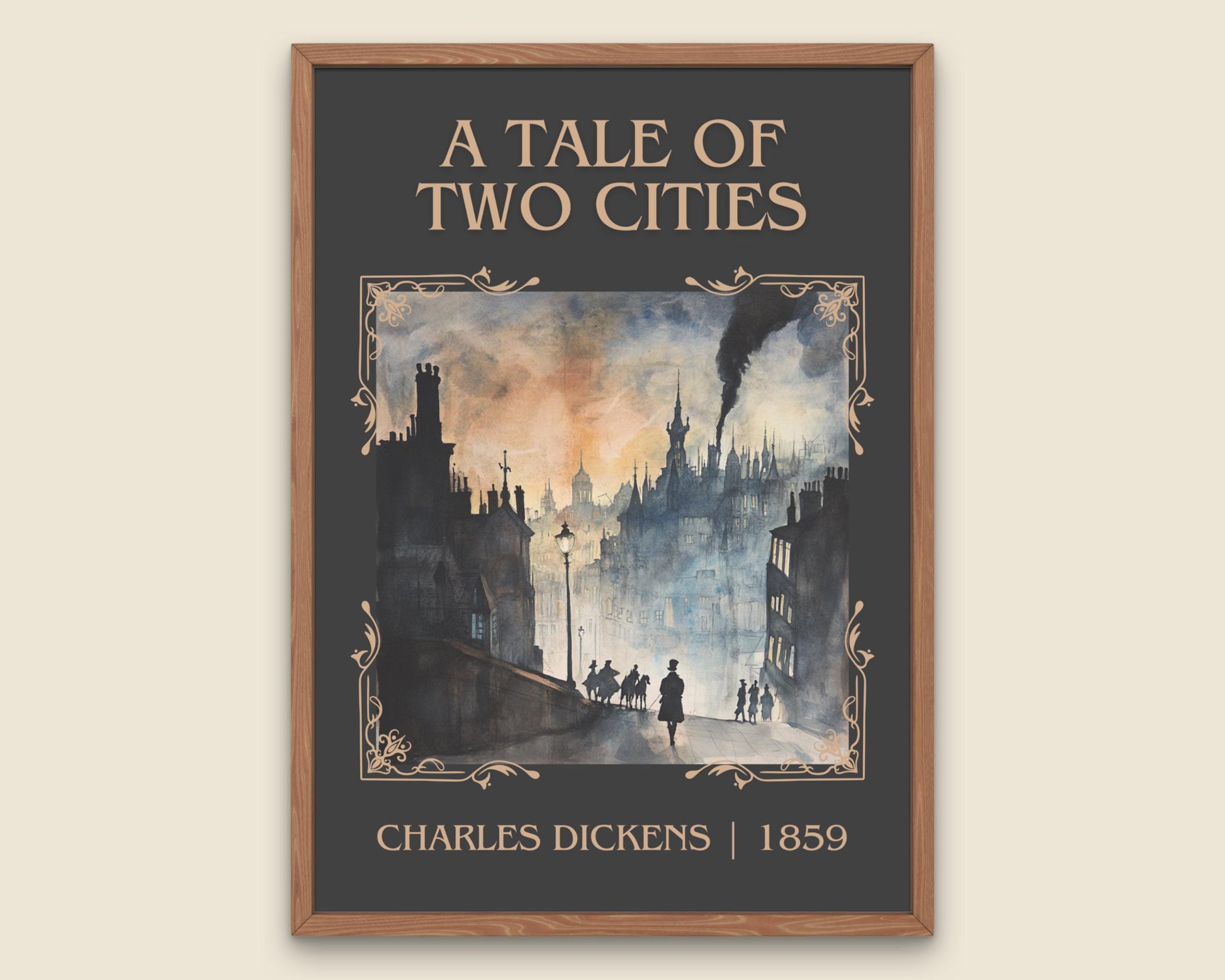 A Tale of Two Cities by Charles Dickens High Quality Poster Print. Fast, Free Delivery Wall Art. Author and Blurb Book Artwork