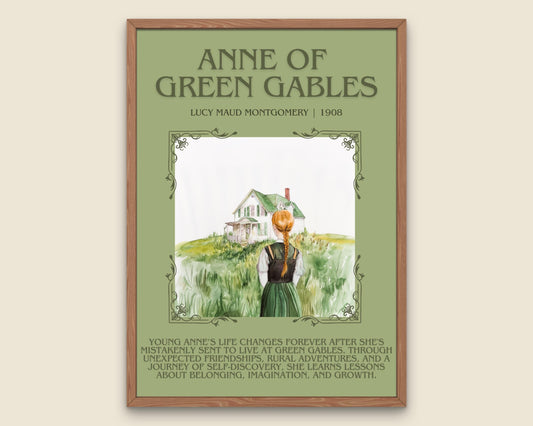 Anne Of Green Gables by Lucy Maud Montgomery Descriptive, High Quality Poster Print. Free Delivery Wall Art. Author and Blurb Book Artwork