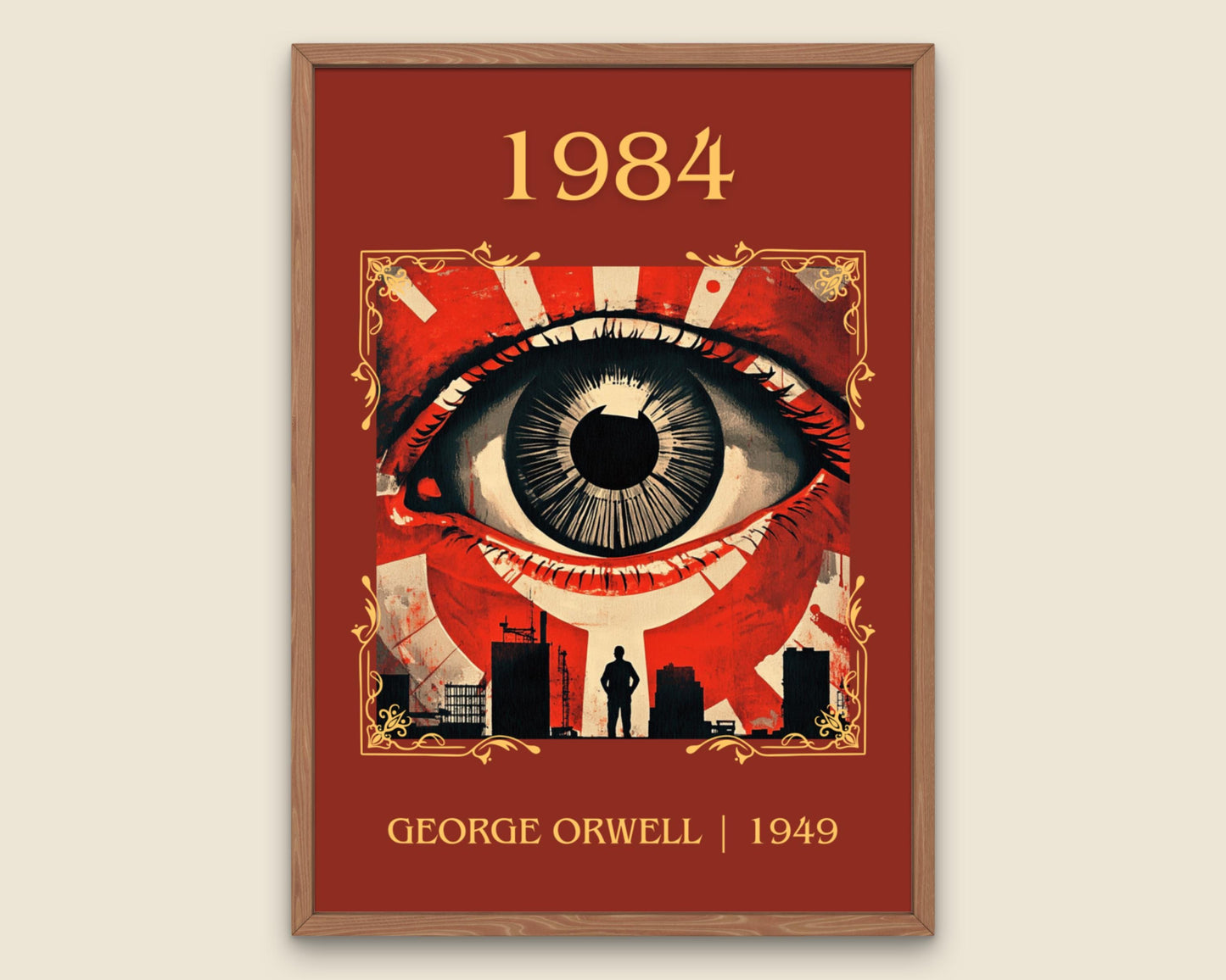1984 by George Orwell High Quality Poster Print. Fast, Free Delivery Wall Art. Author and Blurb Book/Novel Artwork. Free Custom